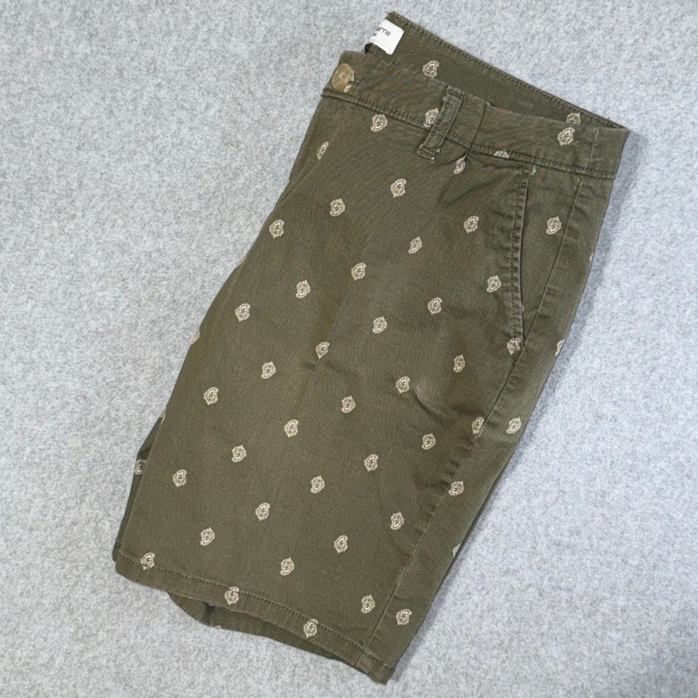 Liz Claiborne Olive Green Paisley Printed Shorts 14P Coastal Grandmother Prep